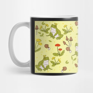 Cottagecore Frogs on Buttery Yellow Mug